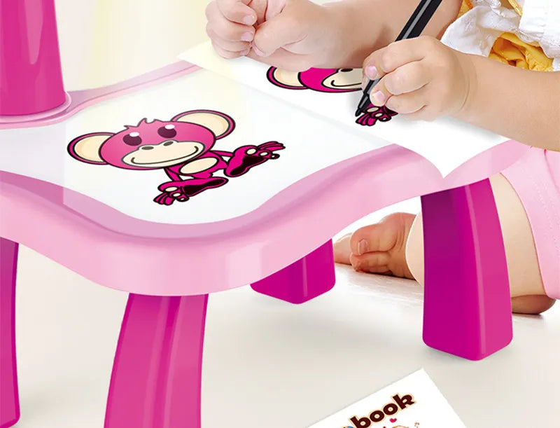 Kids LED Projector Learning Drawing Table