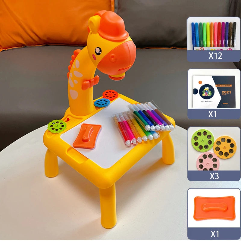 Kids LED Projector Learning Drawing Table