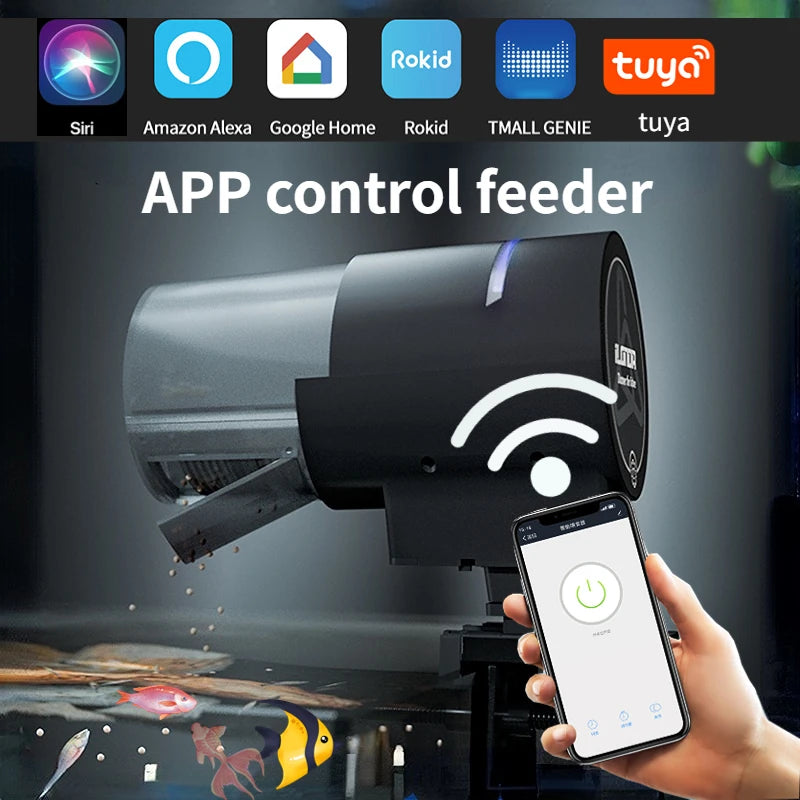 Voice APP Control Fish Feeding Timing/Wifi Wireless