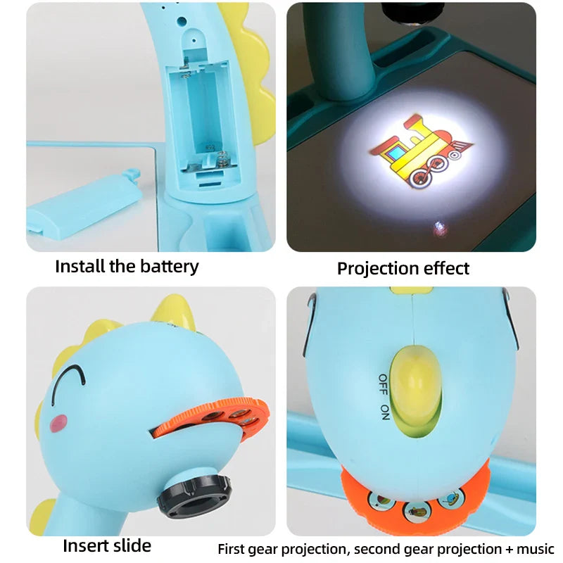 Kids LED Projector Learning Drawing Table