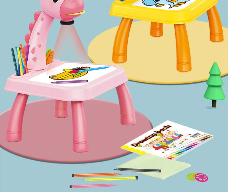 Kids LED Projector Learning Drawing Table